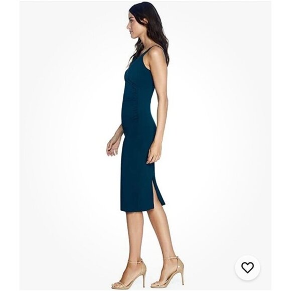 Dress The Population Women’s Size Large Green Anita Crepe Cocktail Midi Dress - Picture 3 of 11
